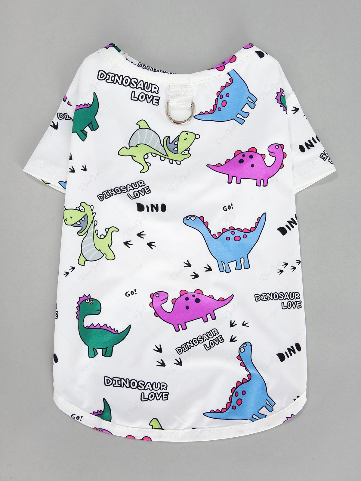 Pet's Colorful Dinosaur Letters Printed T-shirt