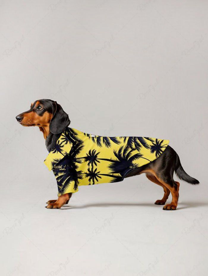 Coconut Tree Printed Dog and Owner Matching Outfits