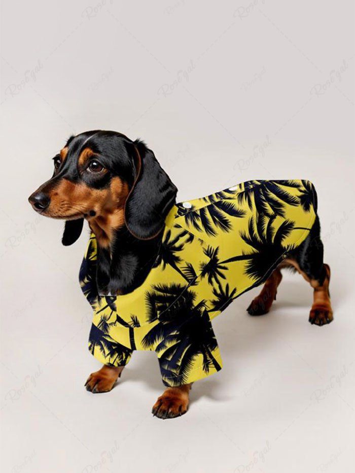 Pet's Coconut Tree Printed Hawaii Shirt