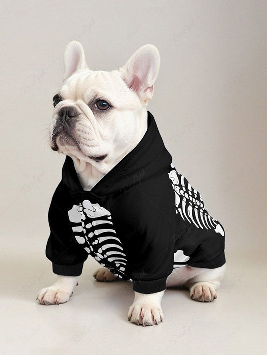 Pet's Halloween Costume Skeleton Printed Hoodie