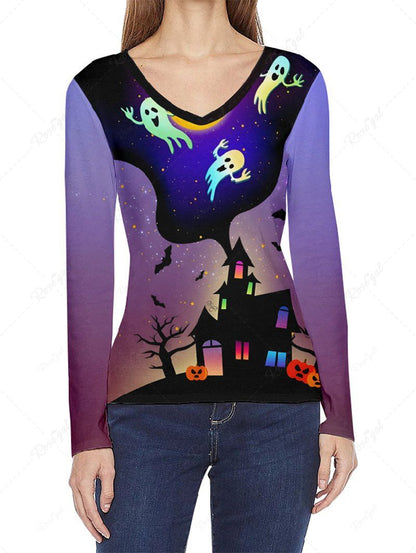 Halloween Costume Castle Tree Bat Ghost Ombre Galaxy Print Dog And Owner Matching Outfits