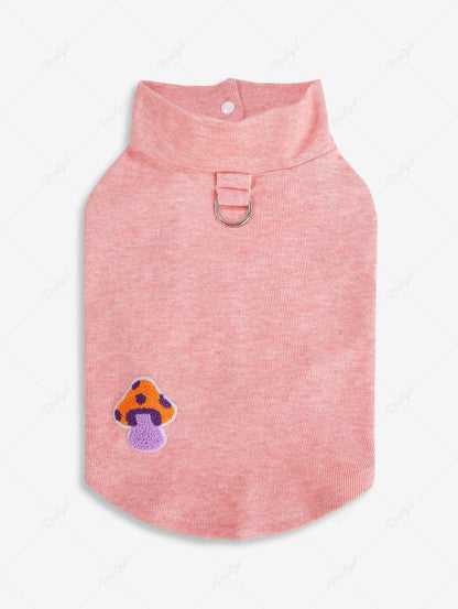 Pet's Mushroom Applique D-Ring Button Vest