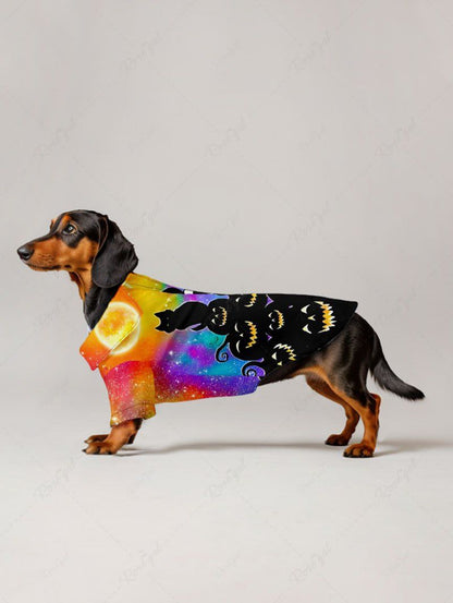 Halloween Costume Cat Pumpkin Glitter Moon Colorful Ombre Galaxy Print Dog And Owner Matching Outfits