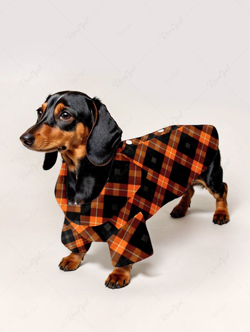 Ombre Geometric Plaid Printed Dog And Owner Matching Outfits