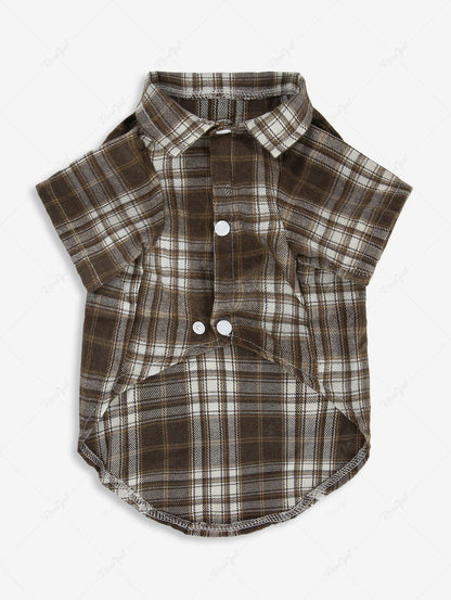 Pet's Plaid Printed D-Ring Button Shirt