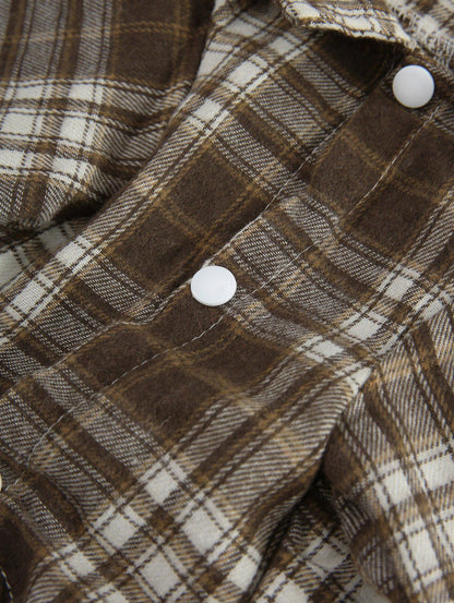 Pet's Plaid Printed D-Ring Button Shirt