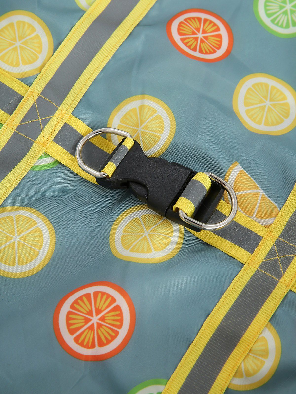 Pet's Orange Lemon Printed Reflective Strips Raincoat