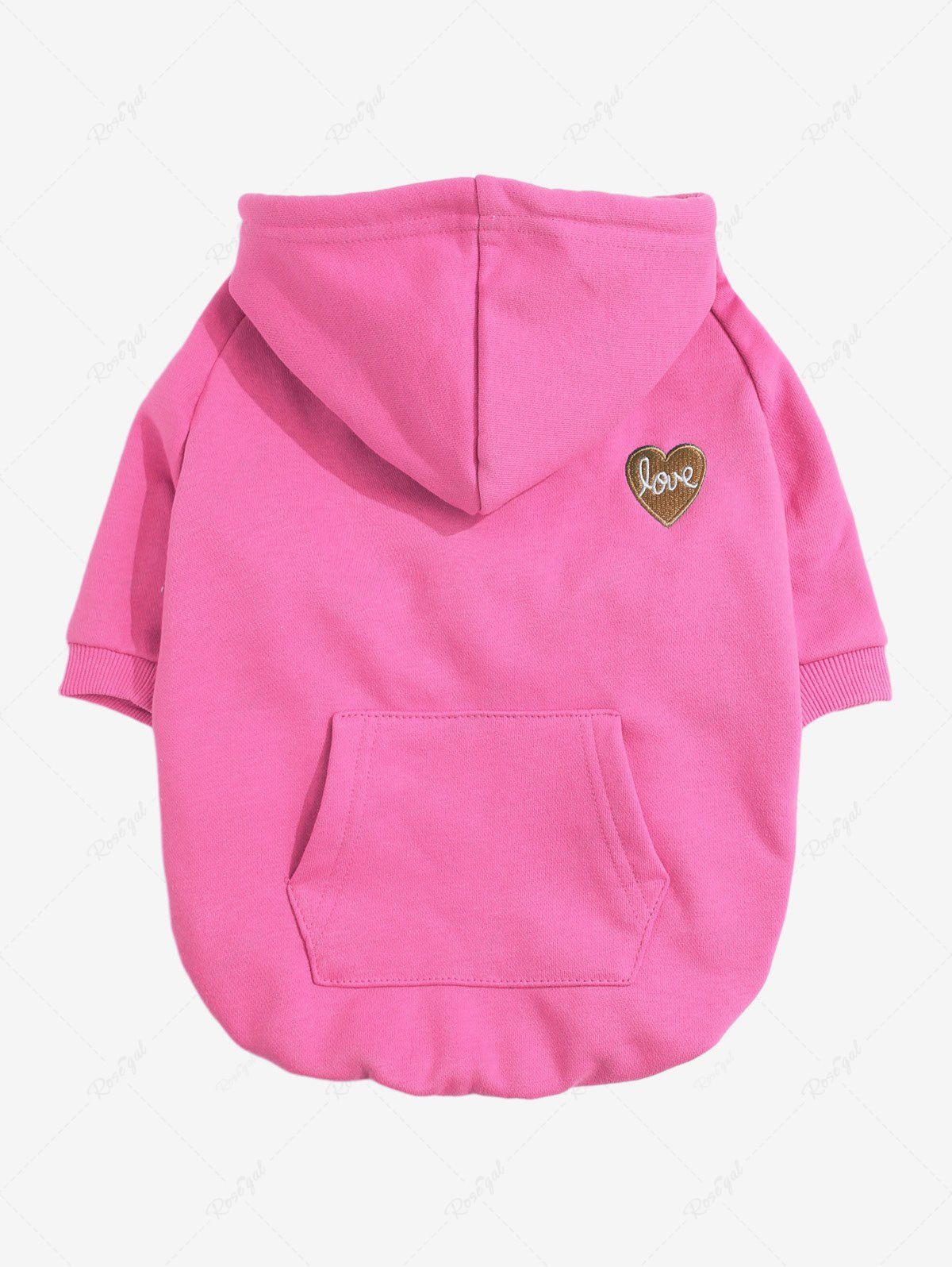 Pet's Heart Love Appliques Pocket Hoodie