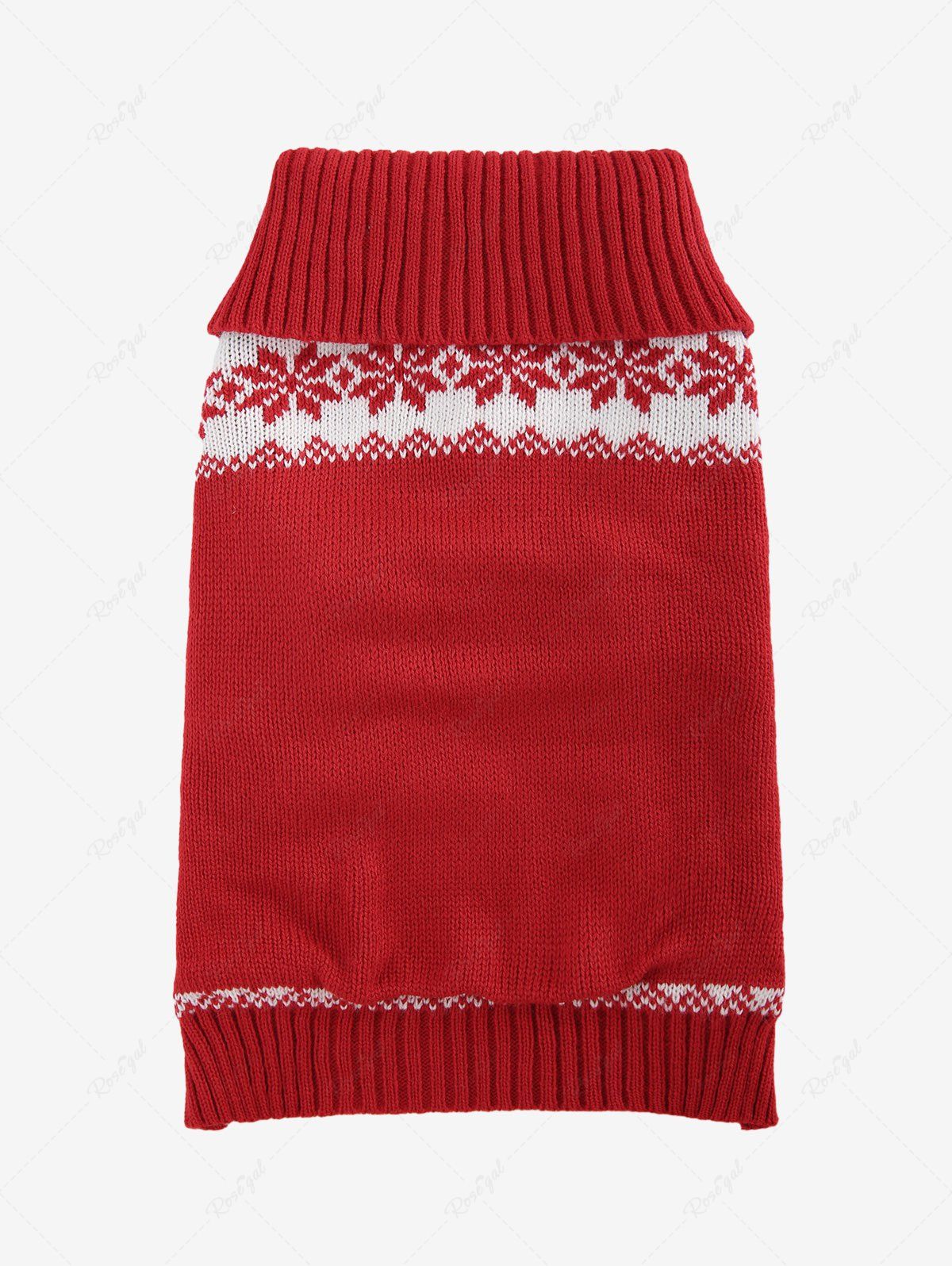 Pet's Turn-down Collar Snowflake Leaf Striped Christmas Knit Sweater