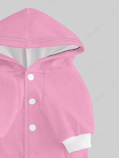 Pet's Letters Heart Wavy Lines Printed Buttons Hoodie