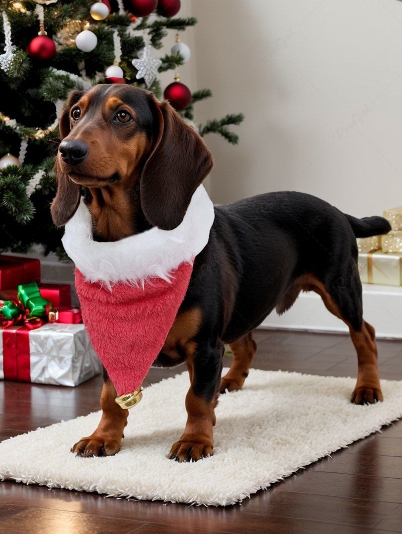 Pet's Christmas Hat Shaped Bell Collar