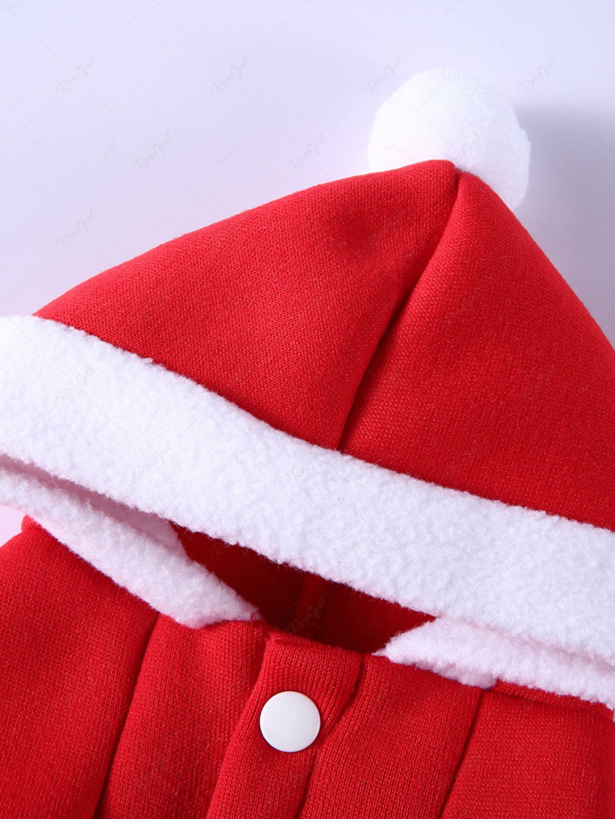 Pet's Christmas Fleece Trim Ball Gloves Shaped Pockets Hoodie