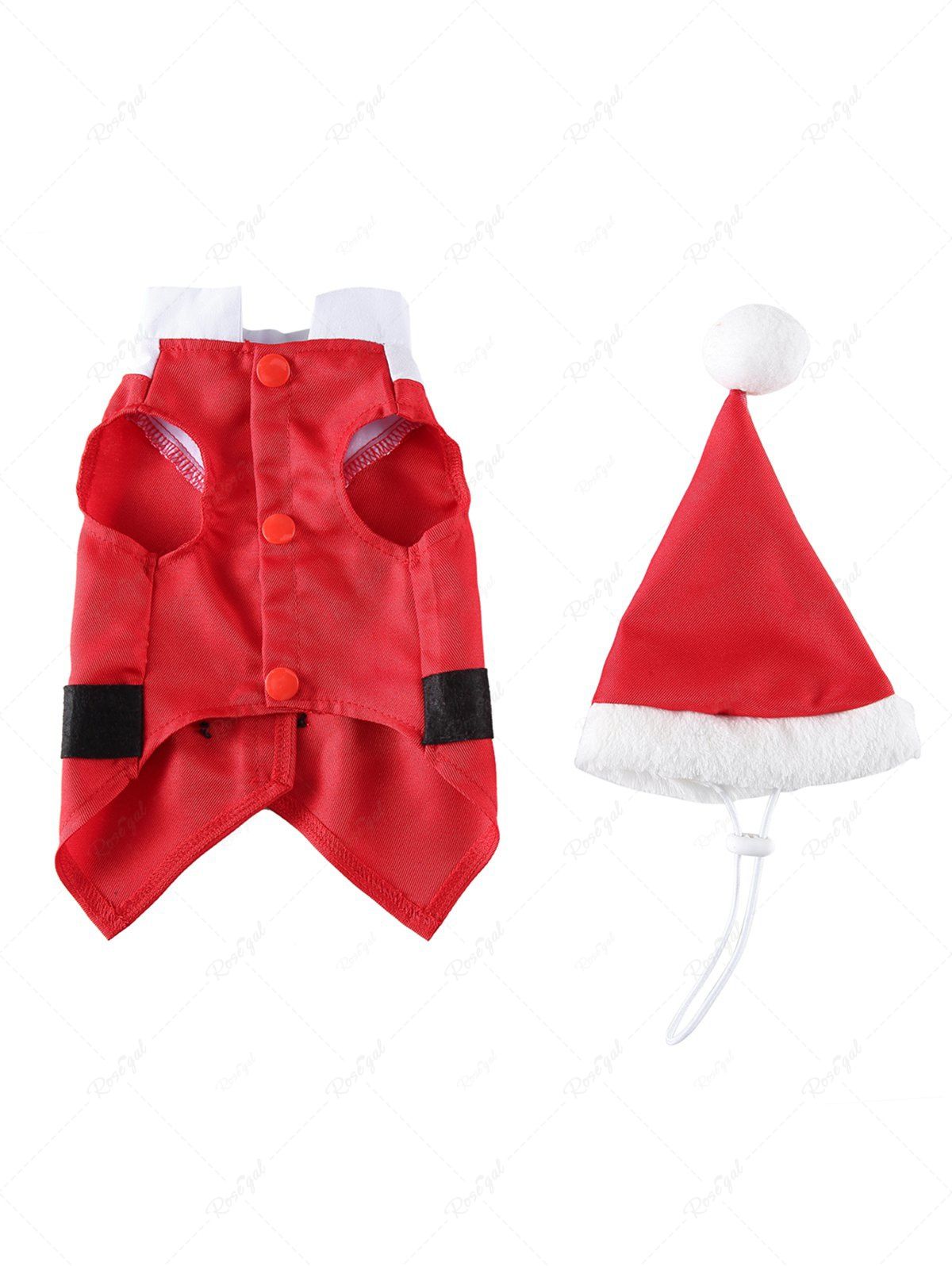 Pet's Christmas Bowknot Santa Claus Costume With Hat