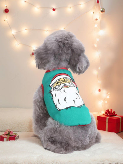 Pet's Christmas Santa Claus Printed T-shirt