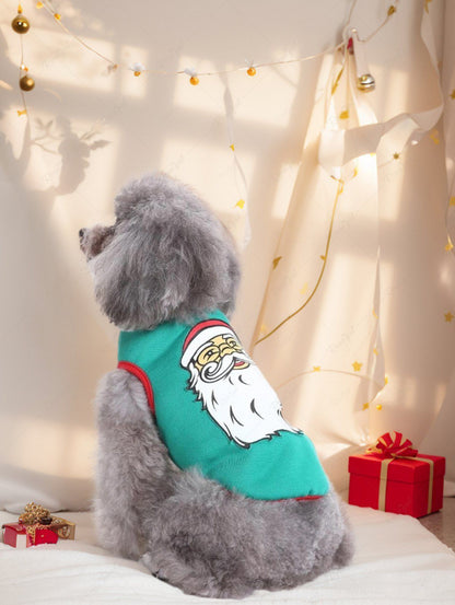 Pet's Christmas Santa Claus Printed T-shirt