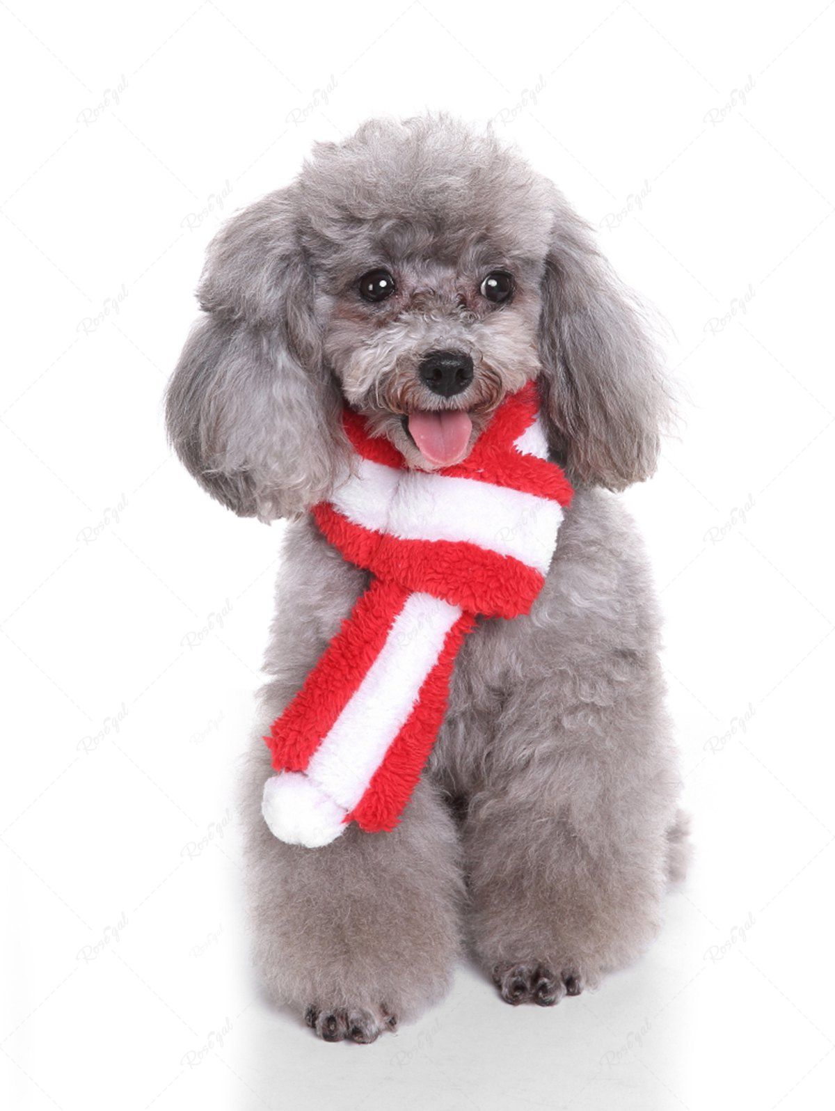 Pet's Christmas Stripes Fleece Ball Scarf