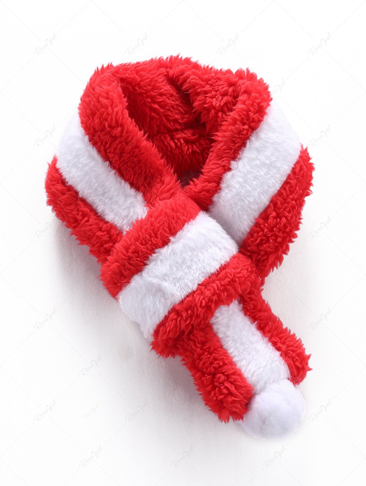 Pet's Christmas Stripes Fleece Ball Scarf