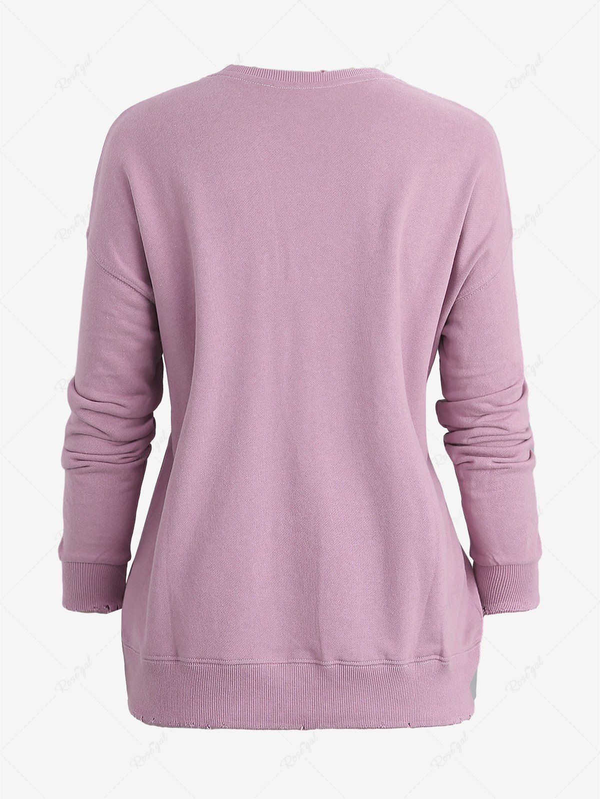 Sweat-shirt à manches longues avec imprimé graphique géométrique et lettres de fromage