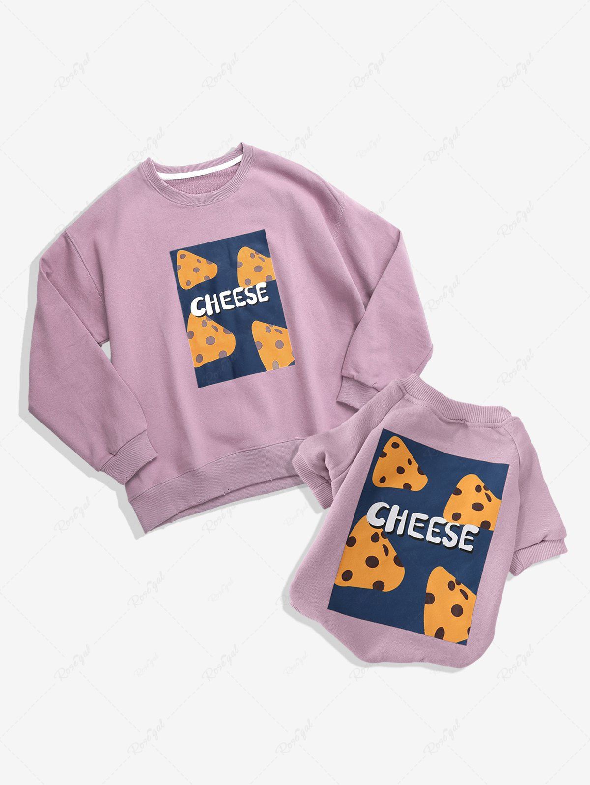 Sweat-shirt à manches longues avec imprimé graphique géométrique et lettres de fromage