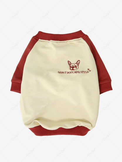 Letters Jacquard Embroidery Two Tone Sweatshirt Dog And Owner Matching Outfits