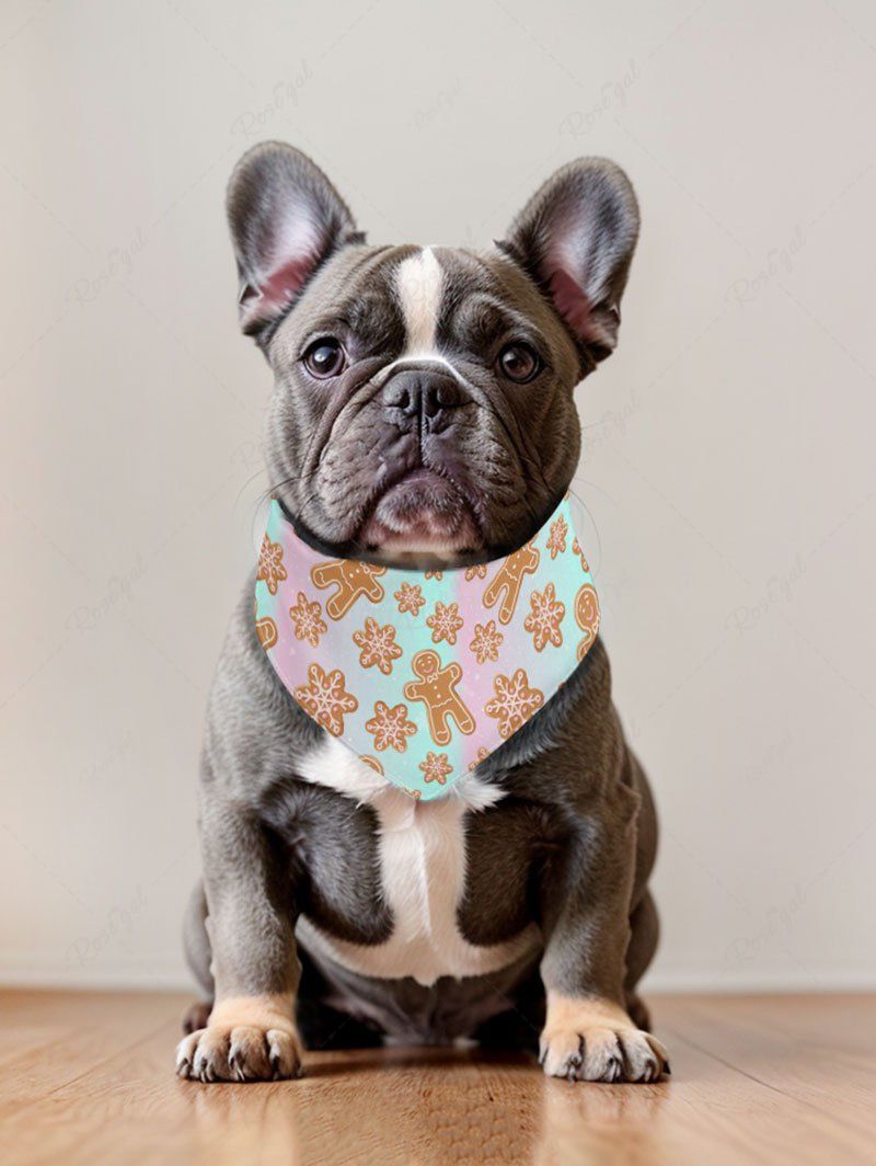 Christmas Gingerbread Snowflake Print Hoodie Bandana Dog And Owner Matching Outfits