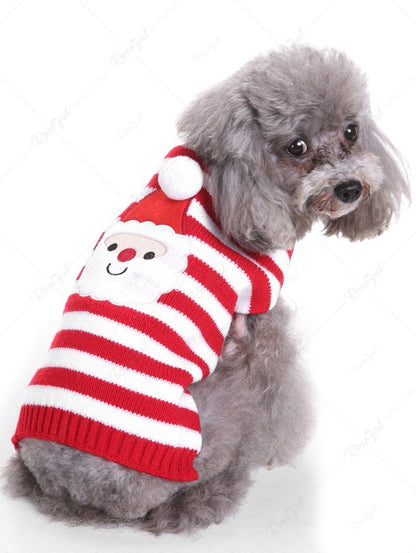 Christmas Santa Claus Stripes Printed Sweater and Sweatshirt Dog and Owner Matching Outfits