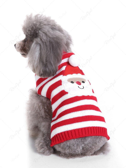 Christmas Santa Claus Stripes Printed Sweater and Sweatshirt Dog and Owner Matching Outfits