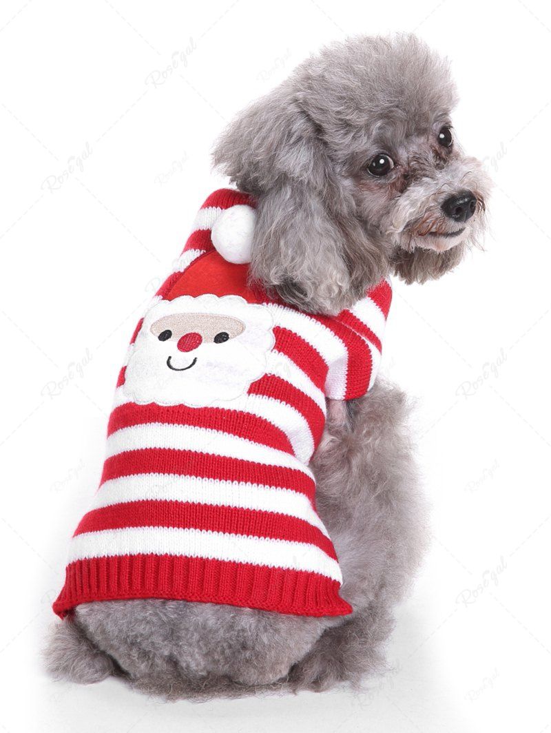 Christmas Santa Claus Stripes Printed Sweater and Sweatshirt Dog and Owner Matching Outfits