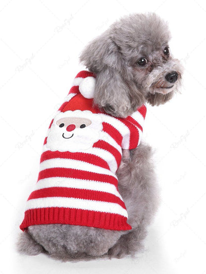 Christmas Santa Claus Stripes Printed Sweater and Sweatshirt Dog and Owner Matching Outfits