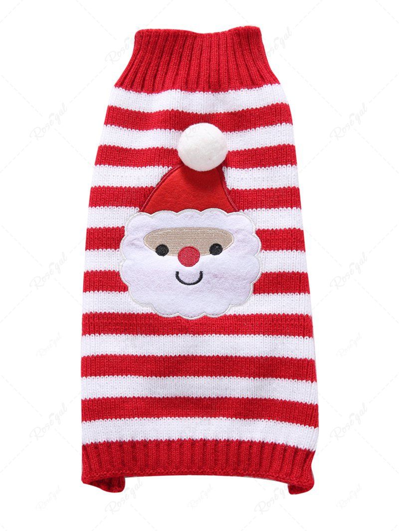 Christmas Santa Claus Stripes Printed Sweater and Sweatshirt Dog and Owner Matching Outfits