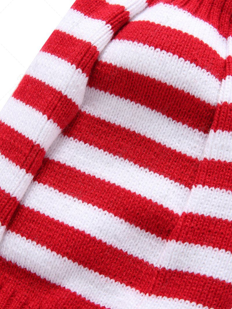 Pet's Christmas Santa Claus Stripes Printed Ball Sweater