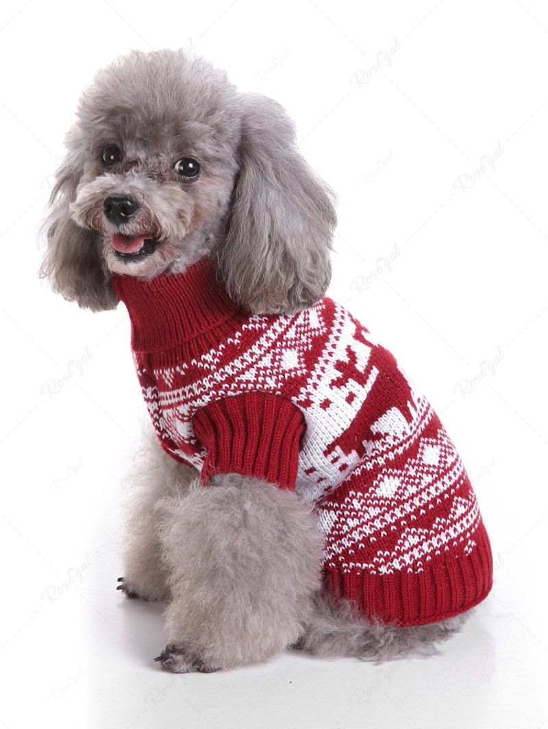 Christmas Snowflake Elk Zig Zag Fair Isle Print Sweater Dog and Owner Matching Outfits