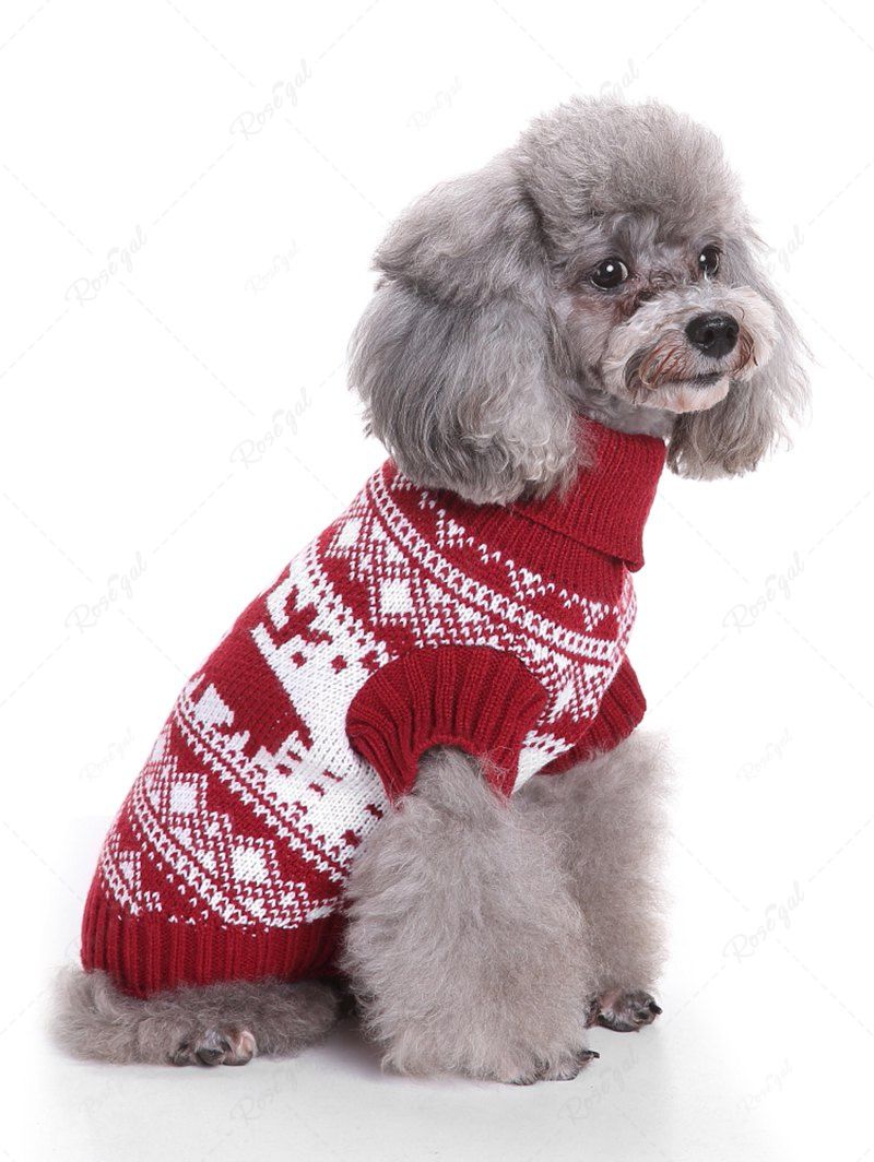 Christmas Snowflake Elk Zig Zag Fair Isle Print Sweater Dog and Owner Matching Outfits