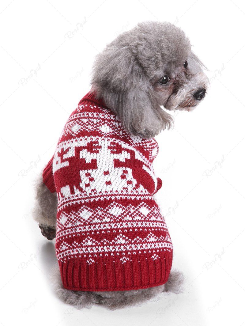 Christmas Snowflake Elk Zig Zag Fair Isle Print Sweater Dog and Owner Matching Outfits