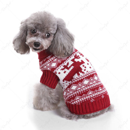 Christmas Snowflake Elk Zig Zag Fair Isle Print Sweater Dog and Owner Matching Outfits