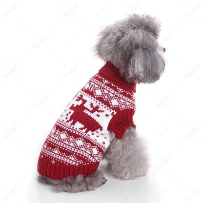 Christmas Snowflake Elk Zig Zag Fair Isle Print Sweater Dog and Owner Matching Outfits