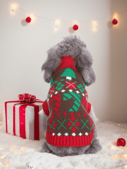 Pet's Christmas Snowflake Geometric Patterns Printed Sweater