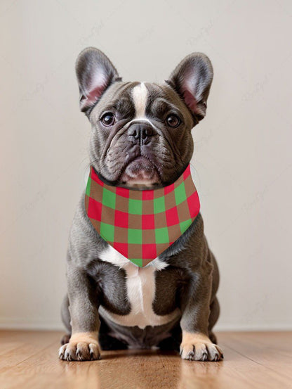 Christmas Plaid Scarf Buttons 3D Print Hoodie Bandana Bib Dog And Owner Matching Outfits