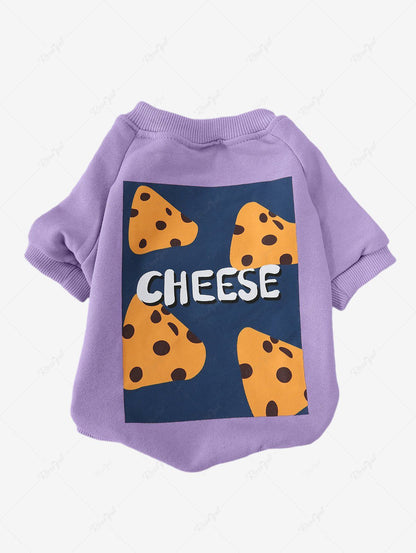 Pet's Cheese Letters Geometric Graphic Printed Sweatshirt