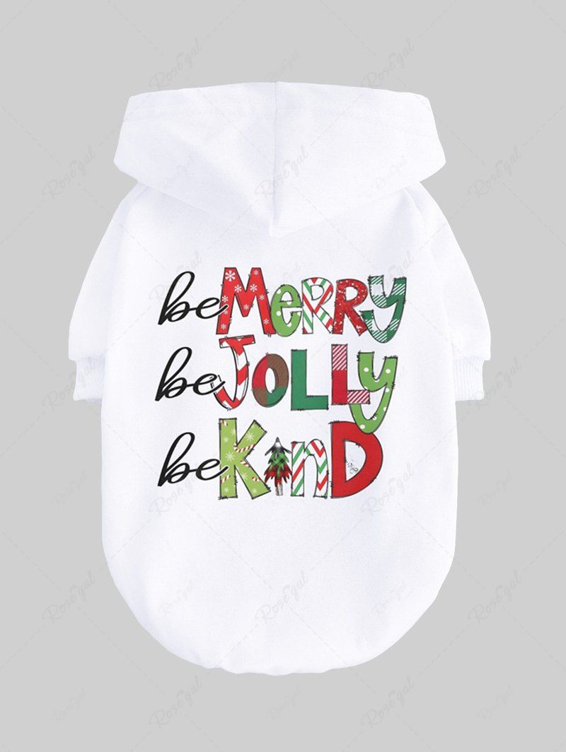 Pet's Colorful Christmas Tree Letters Printed Button Hoodie