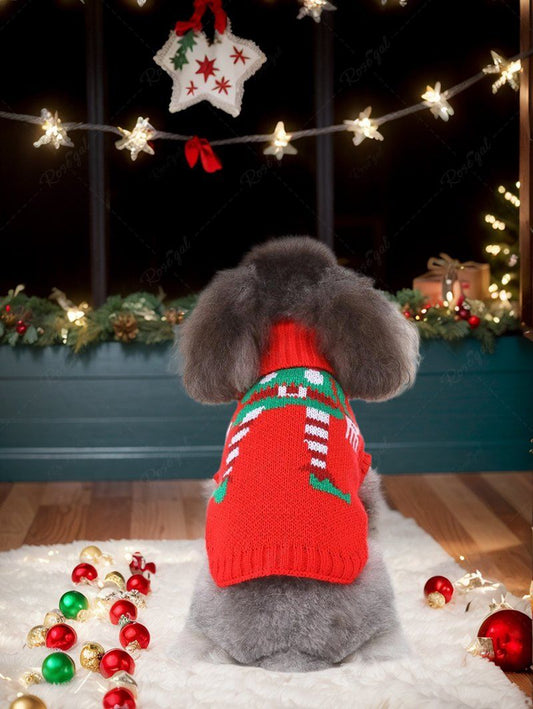 Pet's Christmas Elf Printed Sweater