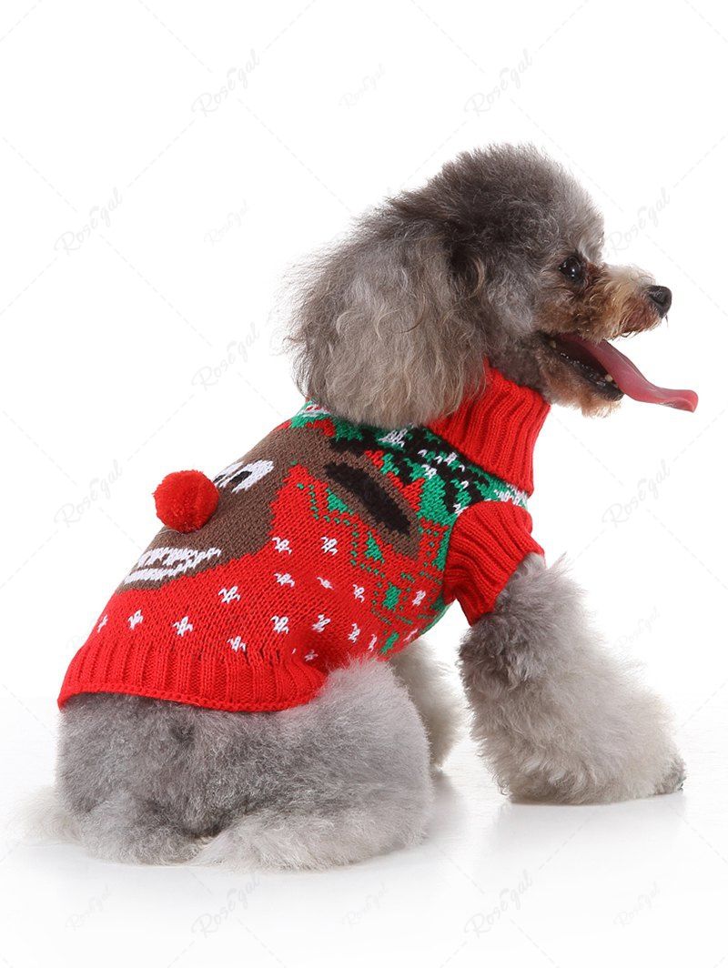 Christmas Tree Elk Snowflake Print Sweater Dog and Owner Matching Outfits