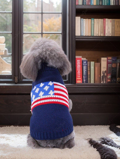 Pet's Patriotic American Flag Printed Sweater