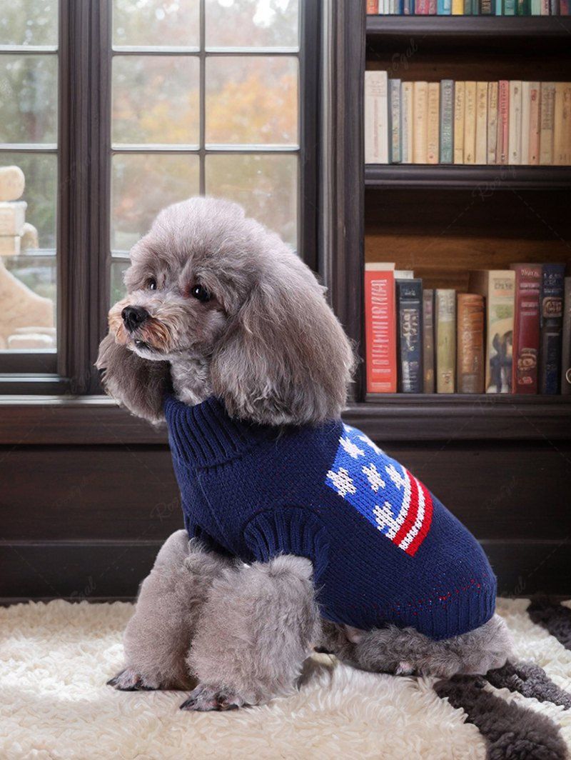 Pet's Patriotic American Flag Printed Sweater