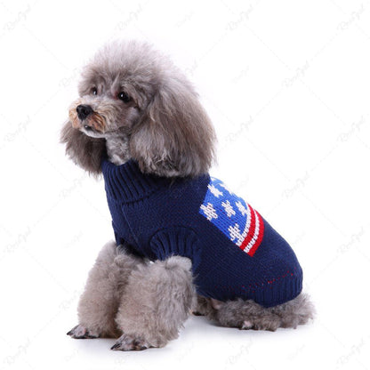 Pet's Patriotic American Flag Printed Sweater