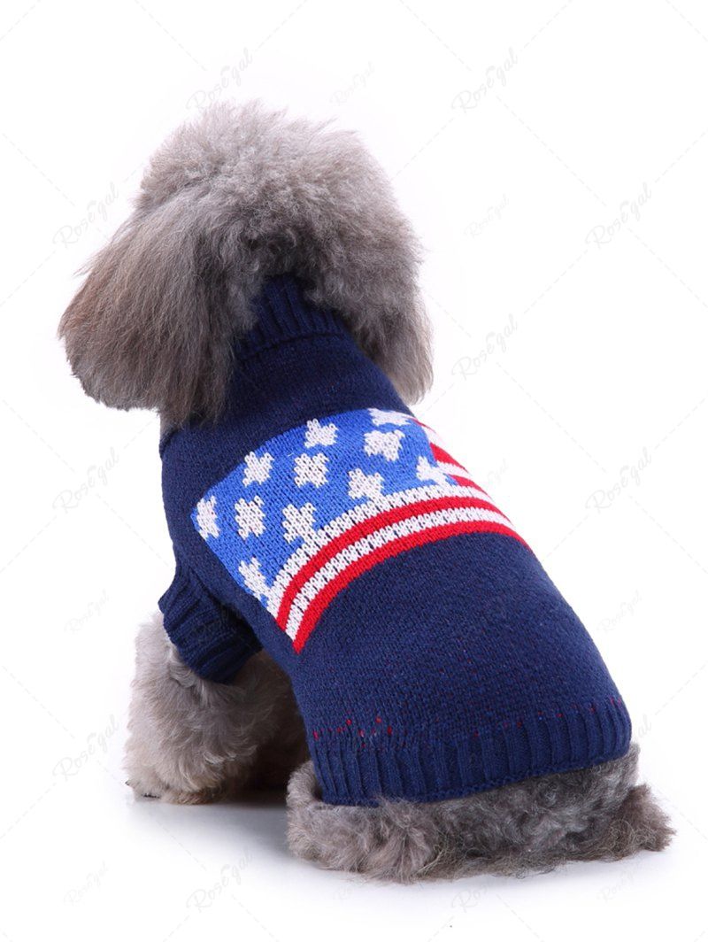 Pet's Patriotic American Flag Printed Sweater