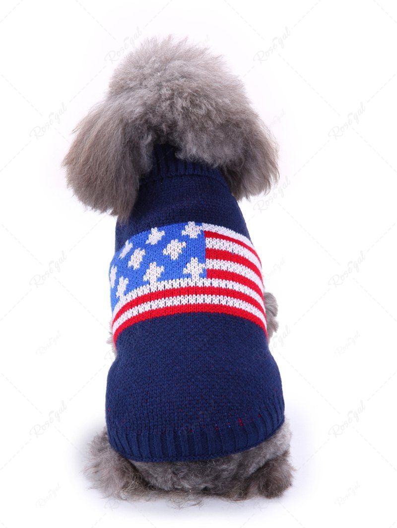 Pet's Patriotic American Flag Printed Sweater