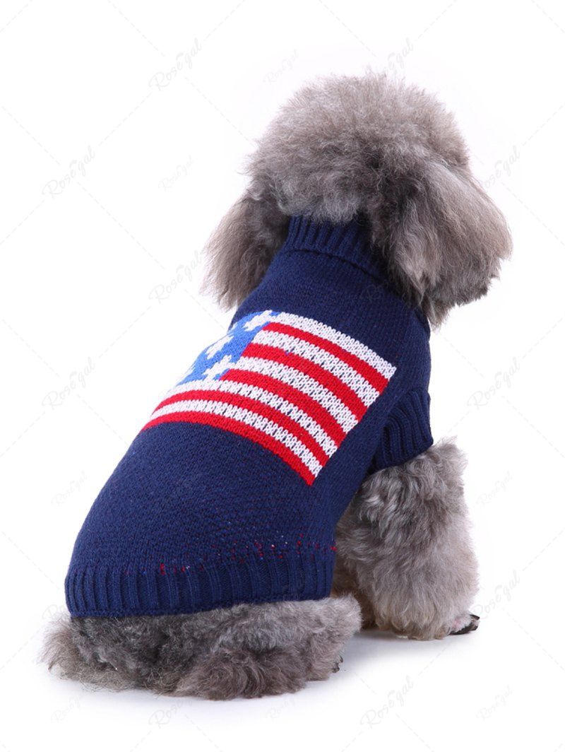 Pet's Patriotic American Flag Printed Sweater