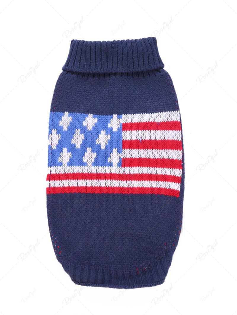 Pet's Patriotic American Flag Printed Sweater