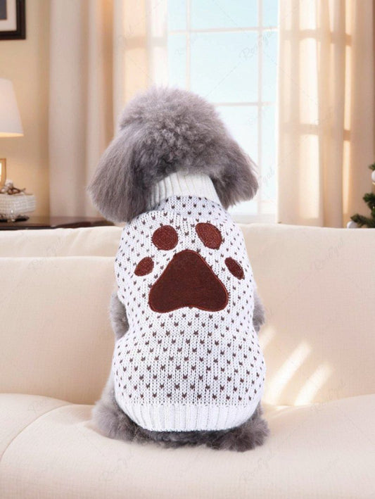 Pet's Dog Foot Dots Printed Sweater